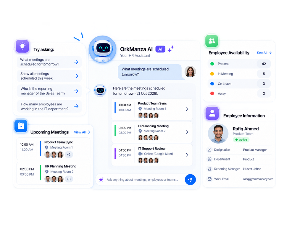 Manage Meetings, Employees & Daily HR Activities with AI