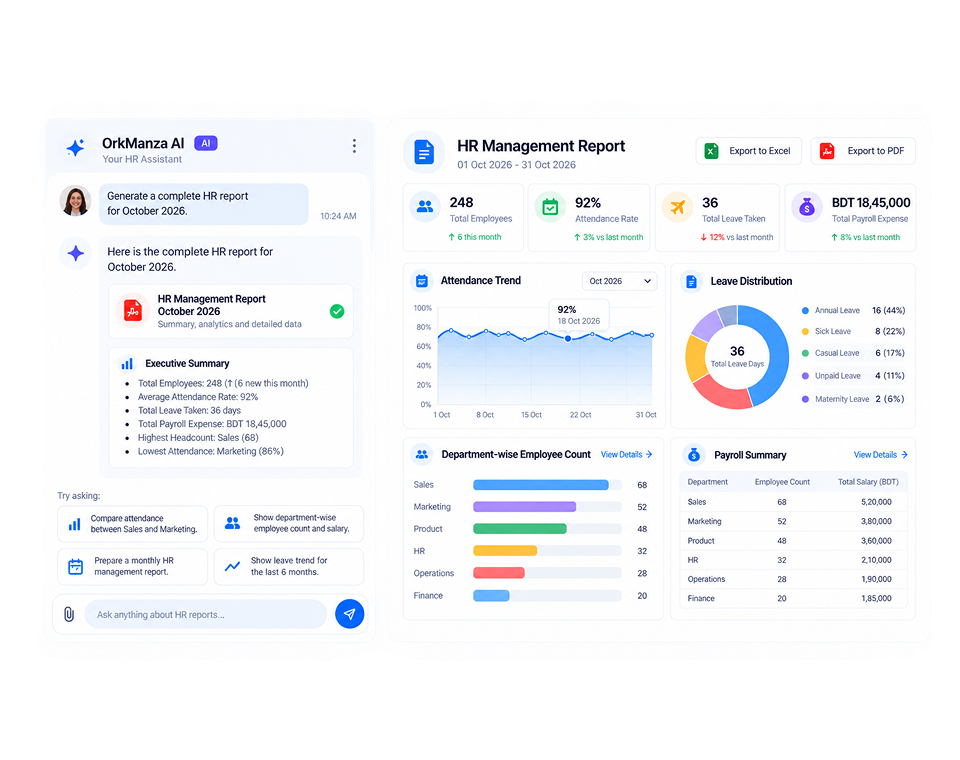 Just Ask. Get Any HR Report Instantly.