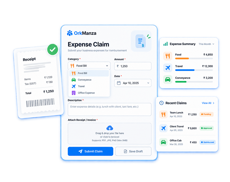 Submit Food, Conveyance & Office Expense Claims Easily